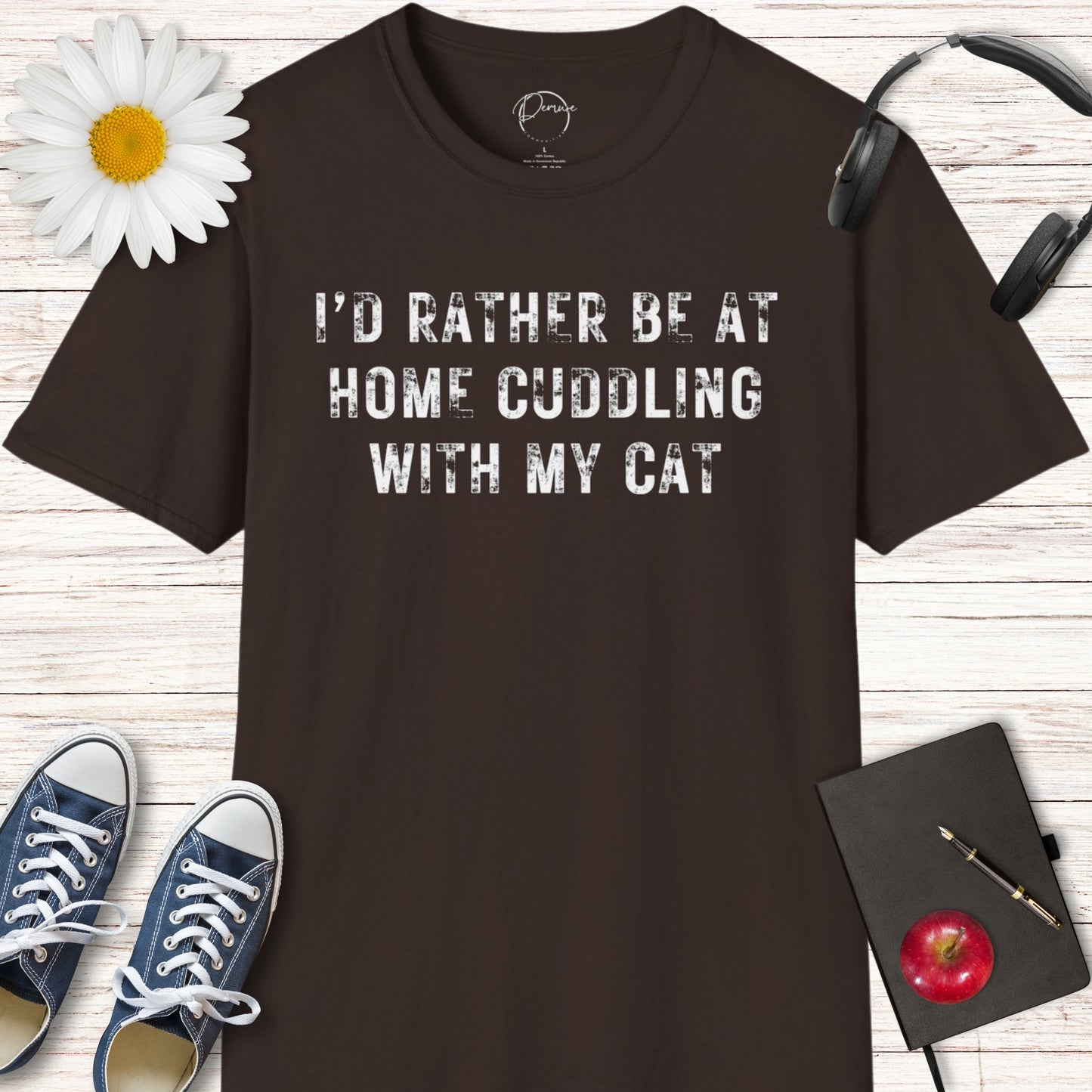 I'd Rather Be Cuddling My Cat T-Shirt